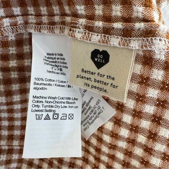 Madewell Brown Gingham puff sleeve Wrap Dress - Picture 7 of 8